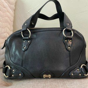 Michael Kors Black Leather Dome Satchel